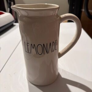 Cream Pitcher with 'Lemonade' Text rae dunn